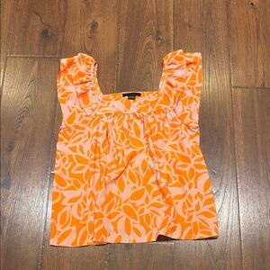 Sanctuary Orange Leaf Pattern Blouse